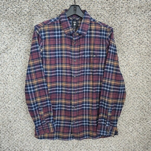 Vans Other - Vans Mens Shirt Small Button Up Red Plaid Flannel‎ Pocket Warm Work Thick Casual